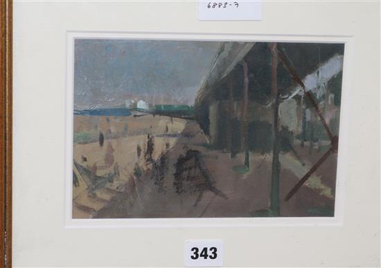 Arthur Stewart Mackay, oil on paper, The Pier, Ryde, 14.5 x 21.5cm